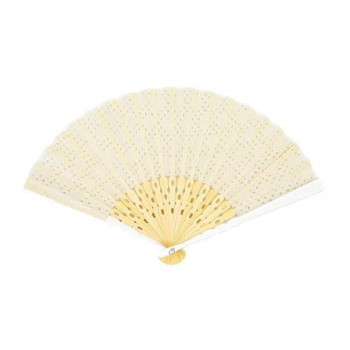 大西賢製販 Ripple  レディース刺繍扇子 21cm・扇子袋セット  コットンレース IV SGF32-A01