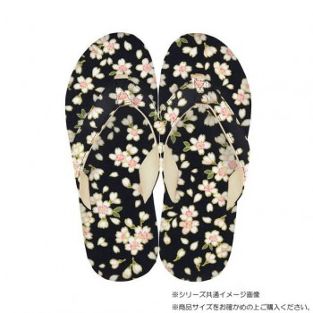 大西賢製販 Ripple  和柄サンダルレディース(L) 桜 黒 WS27-L02L