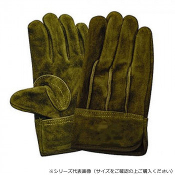 喜多 カラー皮手 牛本革背縫い ソフトオイル加工 L オリーブ No8053