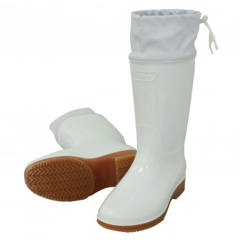 日進ゴム ハイパーV フード付き衛生長靴 23.5cm 白 4200