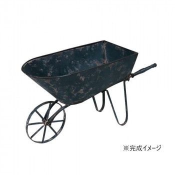 ガーデンオブジェ 手押し車 紺 81653