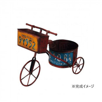 ガーデンオブジェ 三輪車 赤 81661