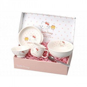 金正陶器 ハローキティ ピンクハート 食器ギフトセット 365740