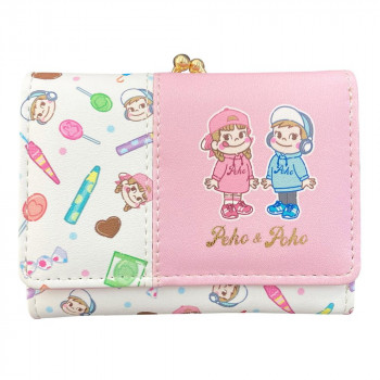 ペコちゃん＆ポコちゃん お菓子柄 口金財布 二つ折り財布 PEK6-2