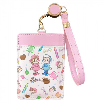 ペコちゃん＆ポコちゃん お菓子柄 リール付きパスケース PEK6-10