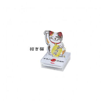 日本アクスタ 浸透印 招き猫 インク色:グリーン TSK-31243