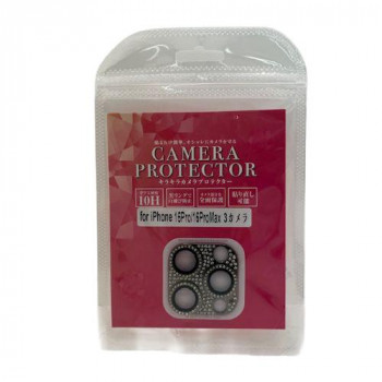 TMFW iPhone16ProMax カメラガラスプロテクター キラキラ ブラック TM-IP16P-CP04BK
