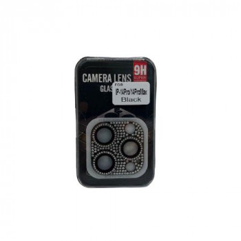 TMFW iPhone カメラガラスプロテクター キラキラ ブラック TM-IP14P-CP04BK