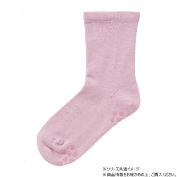 ケアファッション 足首ゆったり名前の書ける スベリ止め付ソックス (婦人) ピンク 22～24cm 8001571