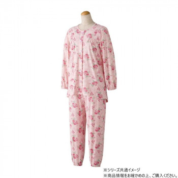 ケアファッション ワンタッチのびのびストレッチパジャマ (婦人) ピンク LL 8003413