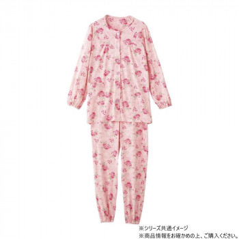 ケアファッション 大きめボタンのびのびストレッチパジャマ (婦人) ピンク LL 8003423
