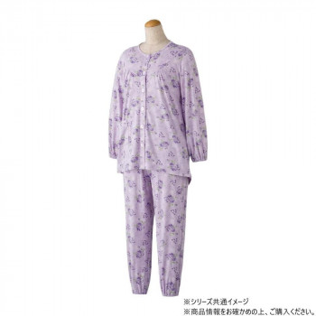 ケアファッション 大きめボタンのびのびストレッチパジャマ (婦人) パープル 3L 80034215