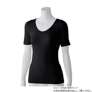 ケアファッション のびのびラクラク 半袖インナー (婦人) ブラック M～L 80038921