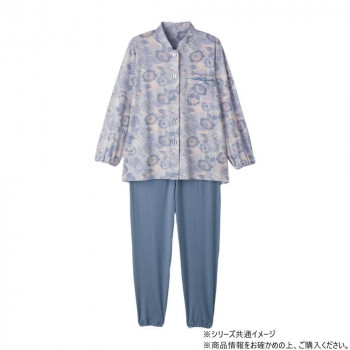 ケアファッション ワンタッチのびのびストレッチパジャマ (婦人) パープル 3L 80045715