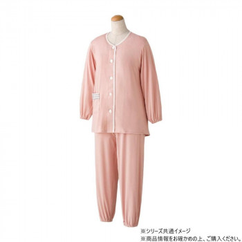 ケアファッション 大きめボタンのびのびストレッチパジャマ (婦人) ピンク 3L 8004635