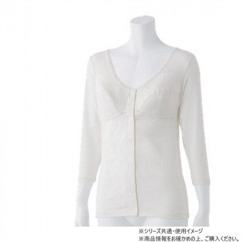 ケアファッション カップ付7分袖ワンタッチインナー (婦人) ホワイト LL 8006323