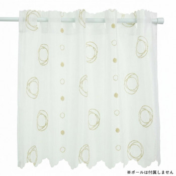 おしゃれなミラレースカフェカーテン 140×45cm ベージュ C1720-45