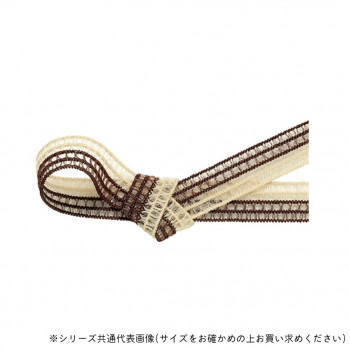 東京リボン 40985  GRレーシアツートン 約8mm×約19m 18ベージュ/チョコ