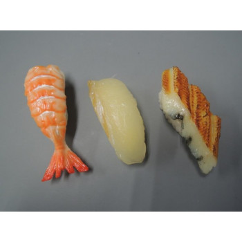 日本職人が作る  食品サンプル寿司マグネット　えび　ひらめ　あなご　IP-153