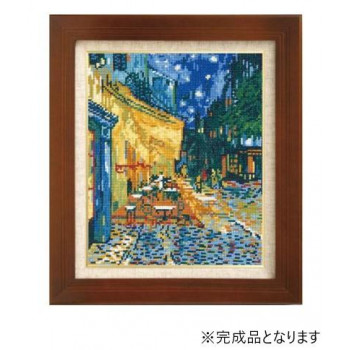 ししゅうキット　7214(ベージュ)　アートギャラリー　「夜のカフェテラス」ゴッホ作