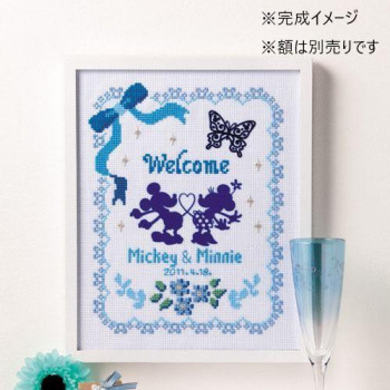 オリムパス 7371 ししゅうキット　ディズニー　ウェルカムボード(ブルー)