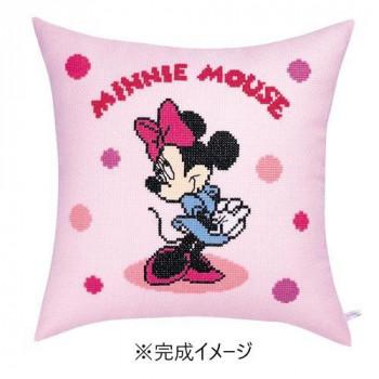 オリムパス 5995 ししゅうキット　クッション　ディズニー　ミニーマウス・水玉