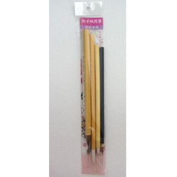 22380 長栄堂 絵手紙用筆セット中級用 4本セット