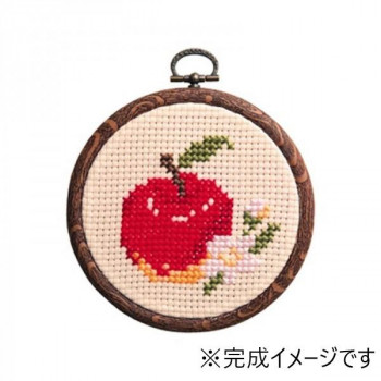 オリムパス　かんたんクロス・ステッチ　ししゅうキット　プチフープ　リンゴ　7327