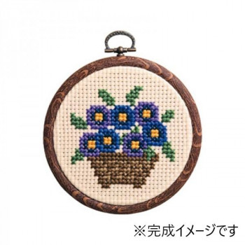 オリムパス　かんたんクロス・ステッチ　ししゅうキット　プチフープ　パンジー　7331