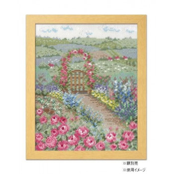オリムパス　クロスステッチ　ししゅうキット　オノエ・メグミ　7424　バラの花咲くピーターの庭